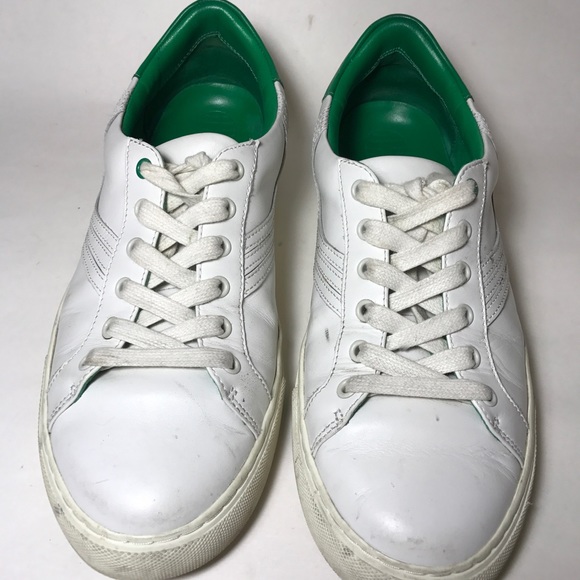 TORY SPORT 10 CHEVRON GREEN WHITE SNEAKER TENNIS - Picture 2 of 8